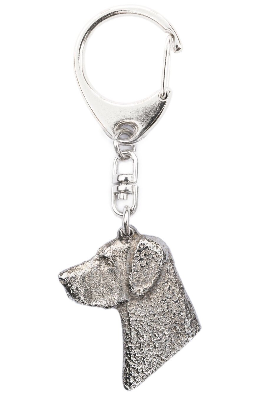 4874 Curly Coated Retriever Head Made in U.K Artistic Style Dog Key Ring